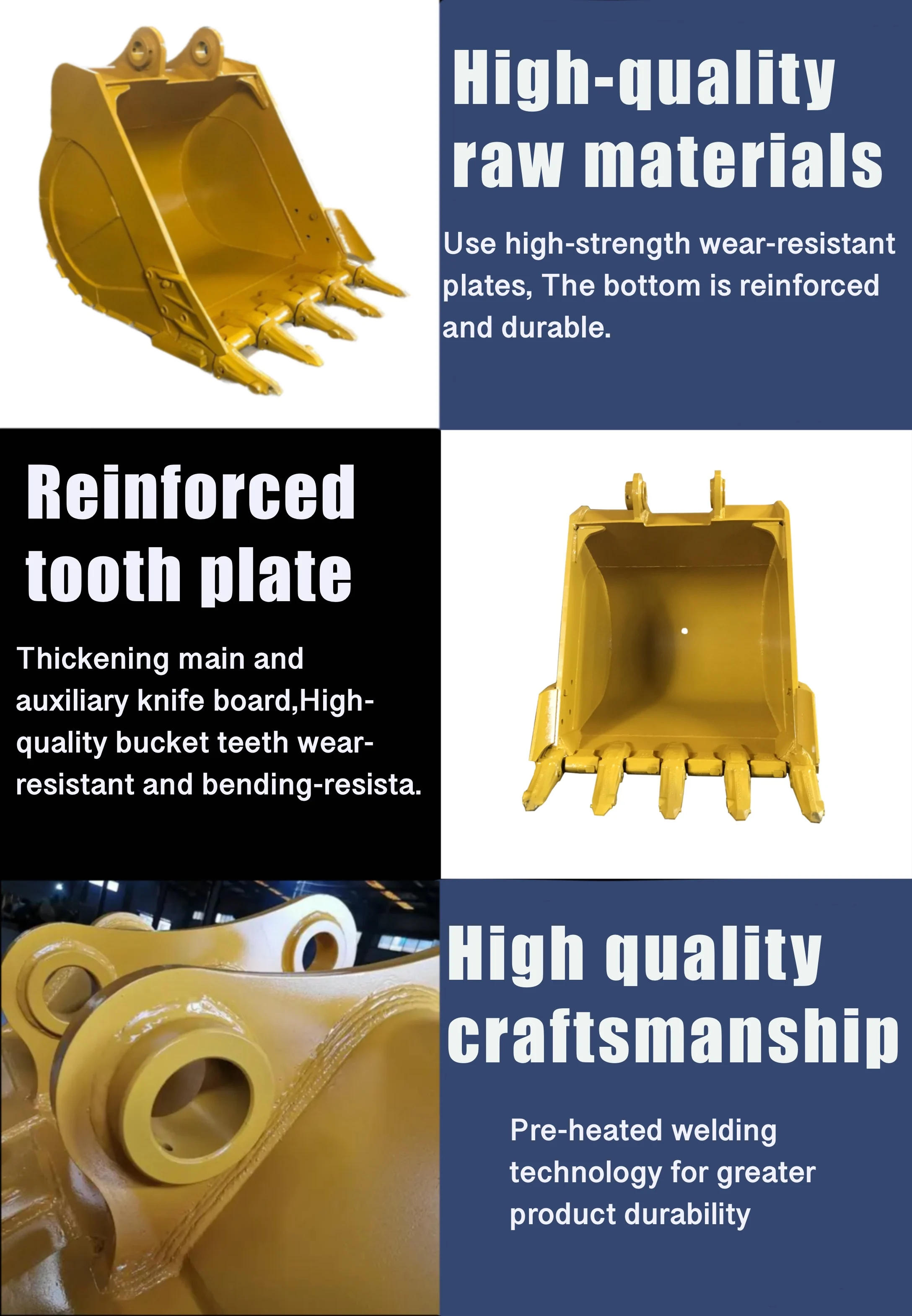 Excavator Bucket Durable High Efficient Rock Bucket for Construction Machinery PC300(XAR Wear Steel Plate)