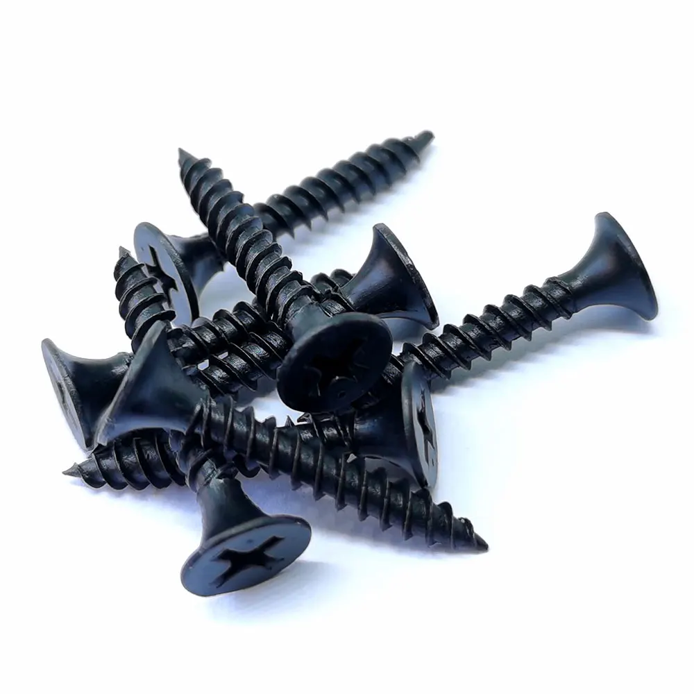 China Taiwan Manufacturer Hot Selling Drywall Screw 3 5x25 Pointed High Quality Black Phosphated Coarse Thread Drywall Screw