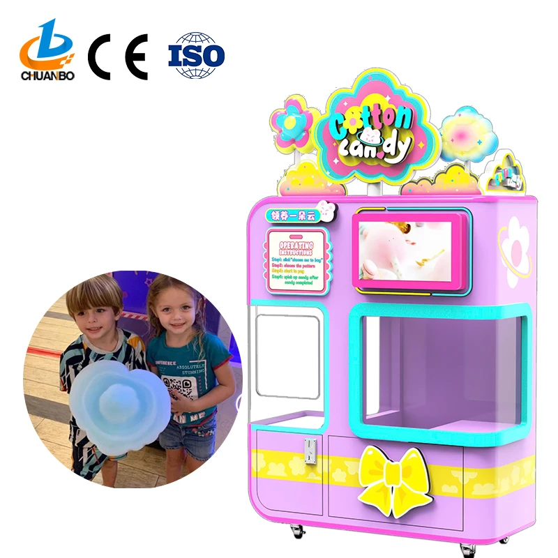 Manufacture Factory Electric candy cotton machine CB530 Full Automatic Cotton Candy Vending Machine For Small Business