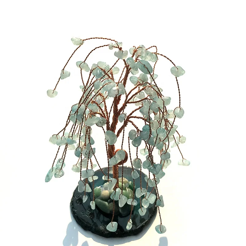 7 Chakra Healing Crystal Tree Wire Quartz Crystals Gemstone Money Tree Feng Shui Figurine Home Decoration