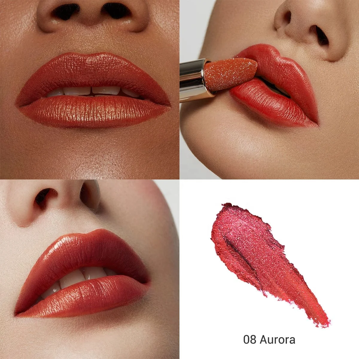Good Quality Lip Stick Vendor Peach Red Eco-Friendly Mica Glitter Ladies Lipstick Set for Wedding Party