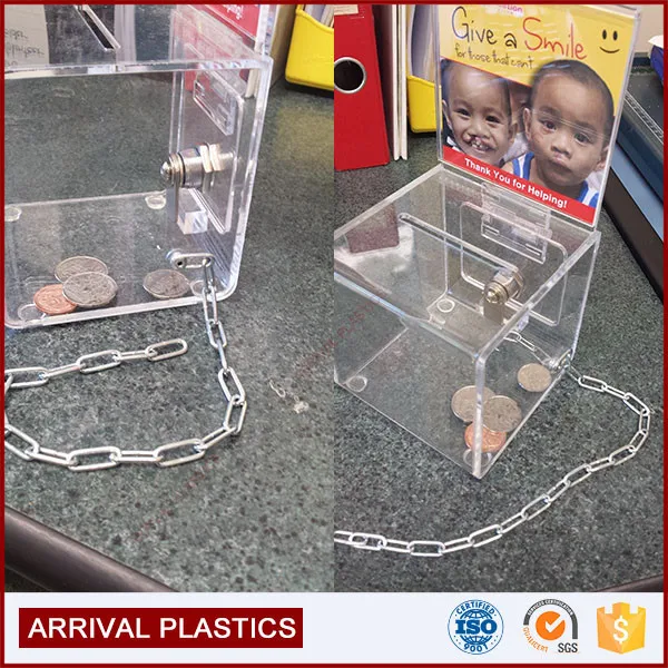 Custom OEM Lockable Plastic Plexiglass Charity Collection Donation Box Acrylic Charity Money Boxes for Donations
