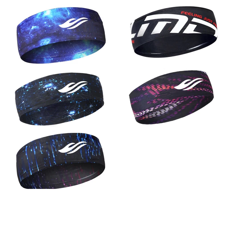 6cm wide printed sport headbands custom logo and pattern Running Yoga Headband Sports Sweatband with silicone nonslip hairband