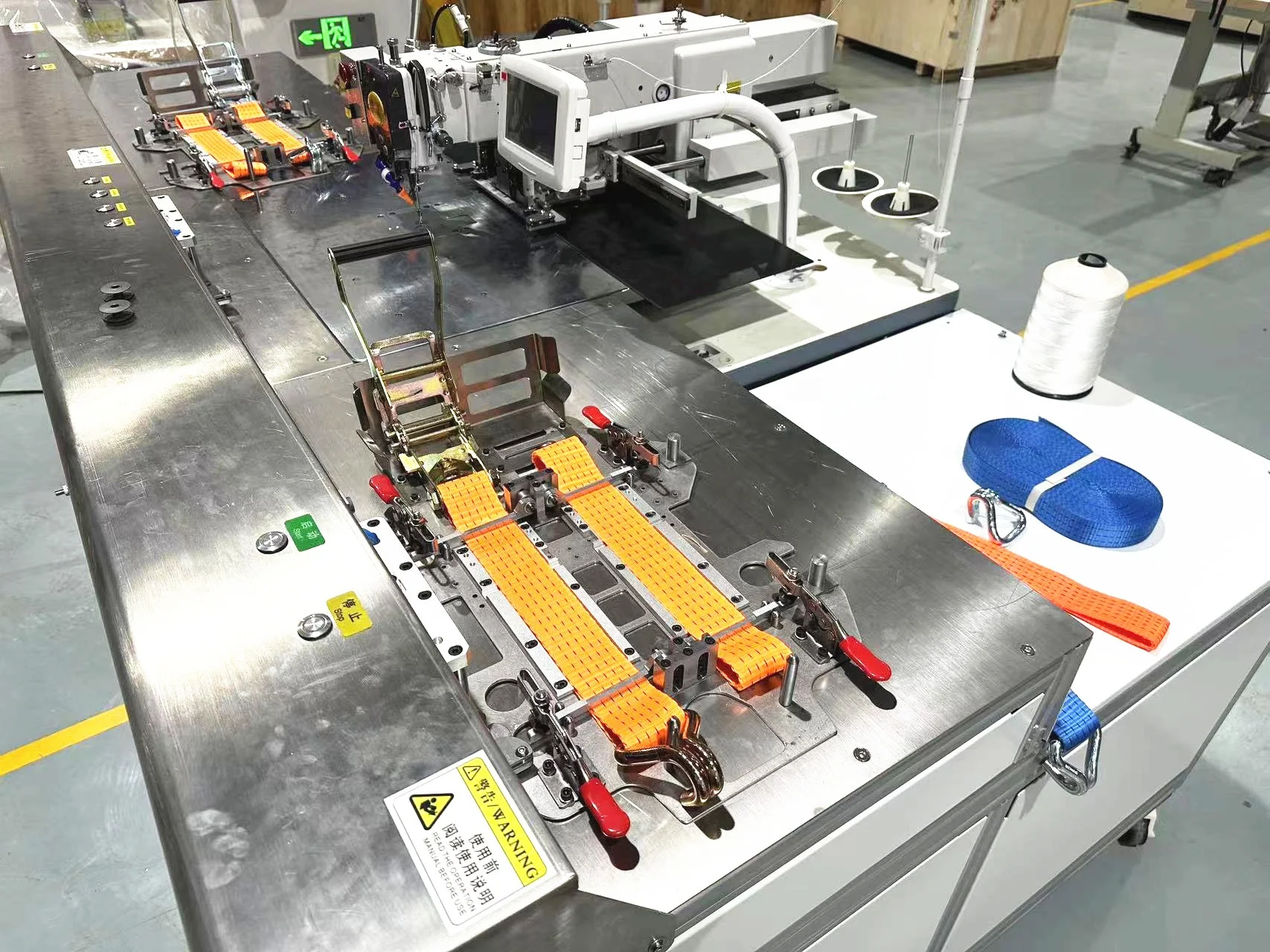 HUAMEI full automatic bundling strap sewing machine webbing pattern sewing machine