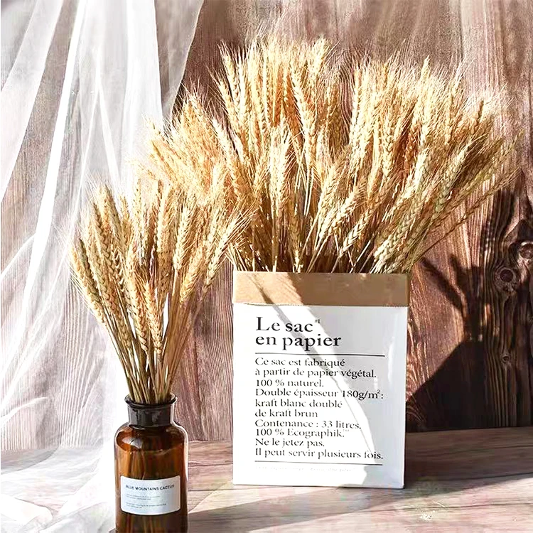Wholesale high Quality home decor 50 pcs dried flowers wheat bouquet natural dried ear of wheats