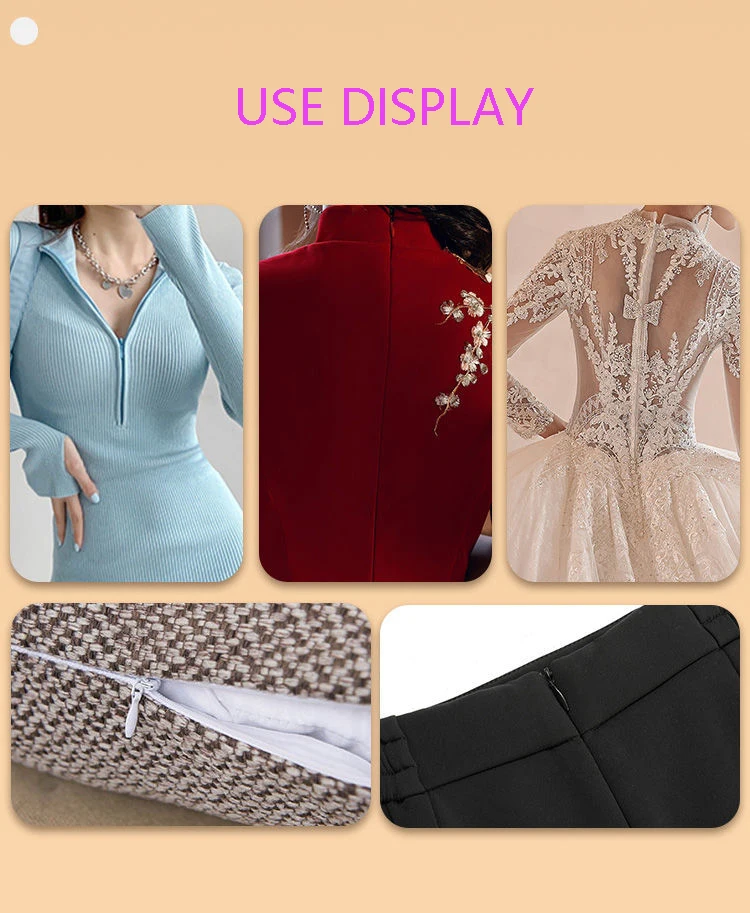 CHENQI Invis Zipper Factory Cheap 3# Lace Tape Conceal Long Chain Zipper Multi-color Nylon Invisible Zippers For bedding bags