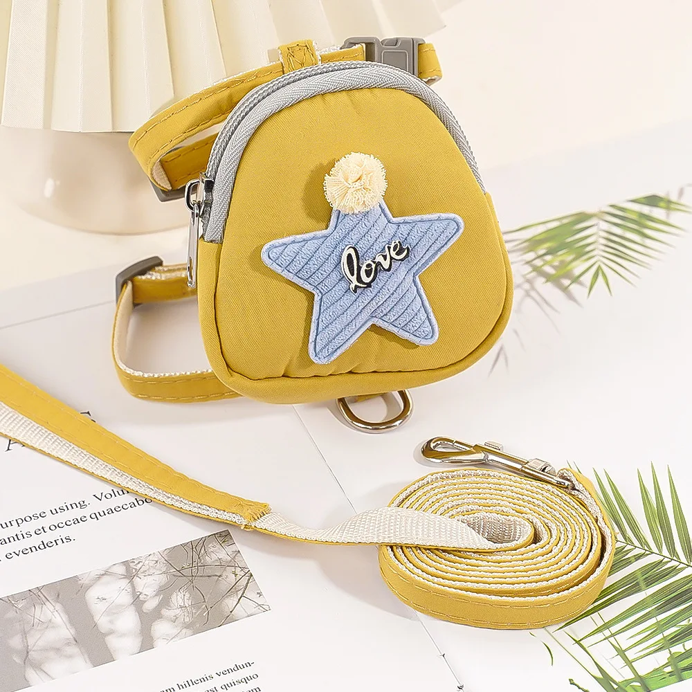 Pet backpack anti breakout chest strap traction rope cat and dog supplies