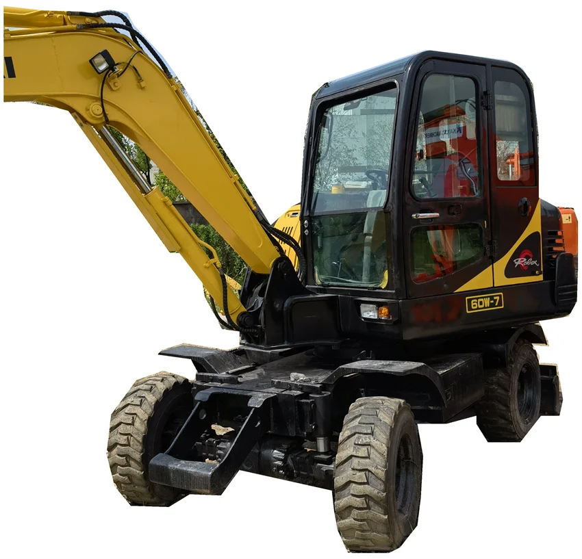 6 Tons Great Condition Digger hyundai HX60 Excavator  Used wheel Excavator Second hand Construction Machinery