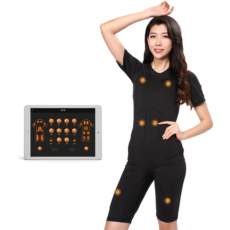 Home Body Sculpting Equipment USB Recharging EMS Fitness Training Wireless Controller with Suit Clothing