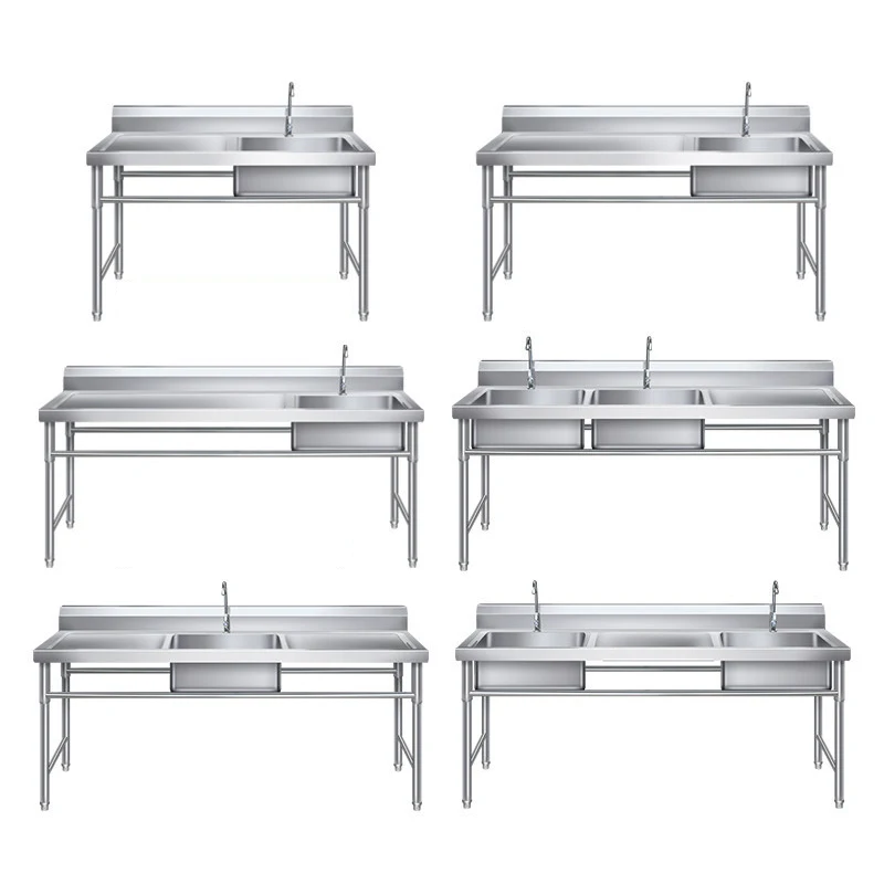 Grace Stainless Steel Single Sink Dirty Dish Cleaning Working Table/Kitchen Laundry Sink Bench