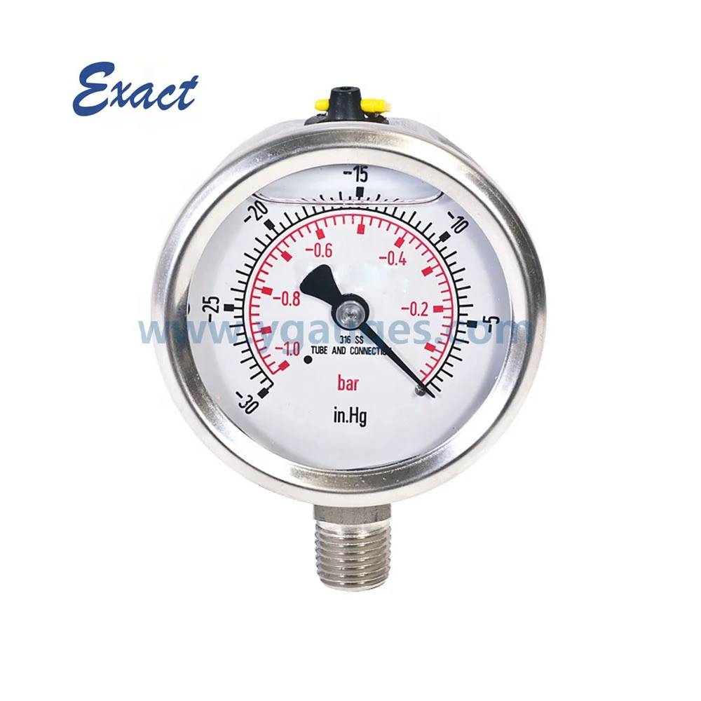 All stainless steel vacuum pressure gauge manufacturer