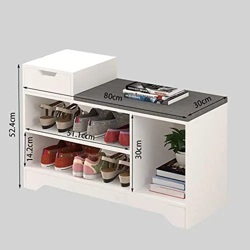 Накладный ресниц, 3 уровня деревянный шкаф для обуви стеллажи для выставки товаров скамейки хранения с Подушка для сидения и денежный ящик зал скамья для прихожей мебель для прихожей