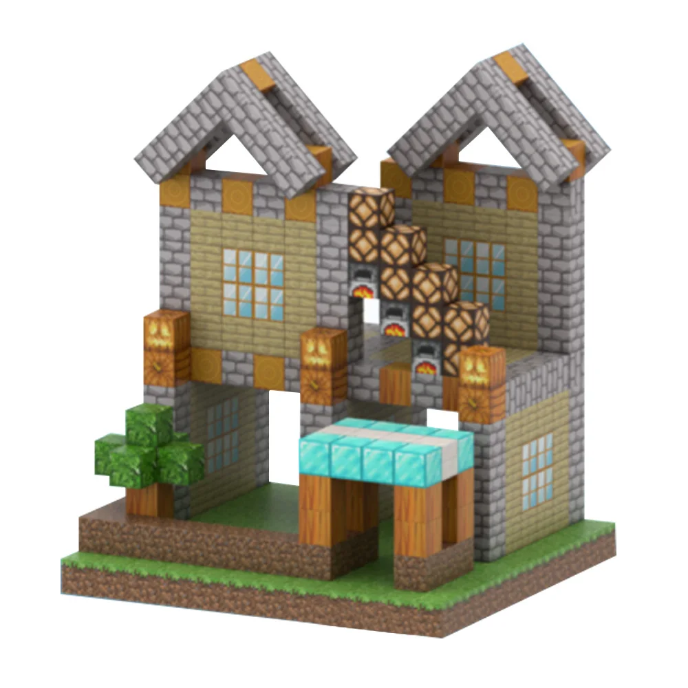 Mine crafting building block cube set constructed from Food-Grade ABS material an excellent gift for kids 3-10 years