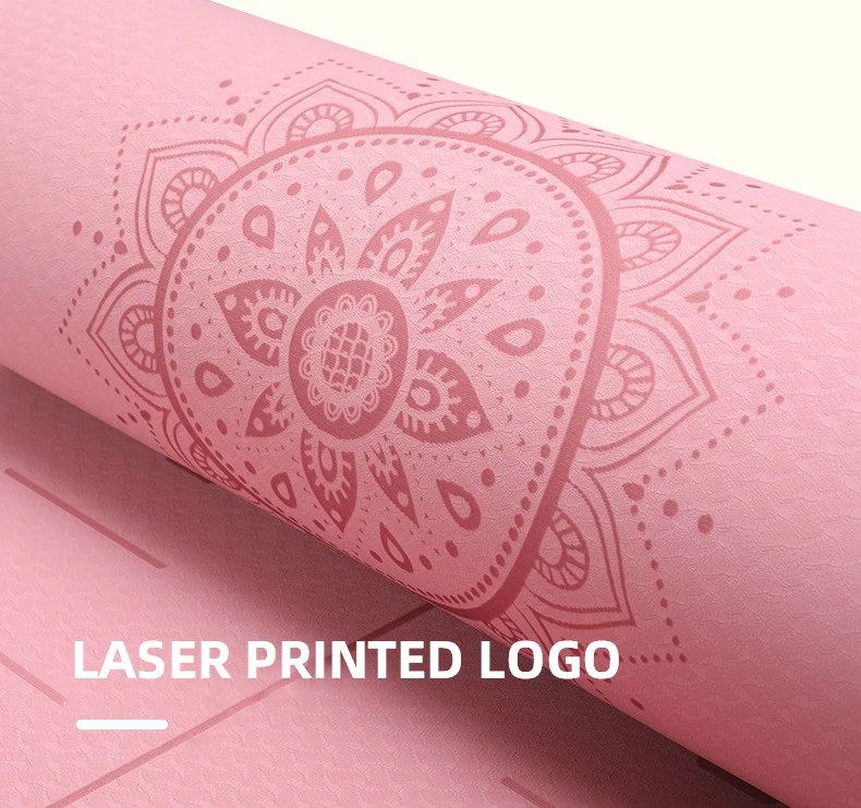 Low Price Yoga Mat and carrying case Gym Exercise Custom Logo tpe yoga mat with position line