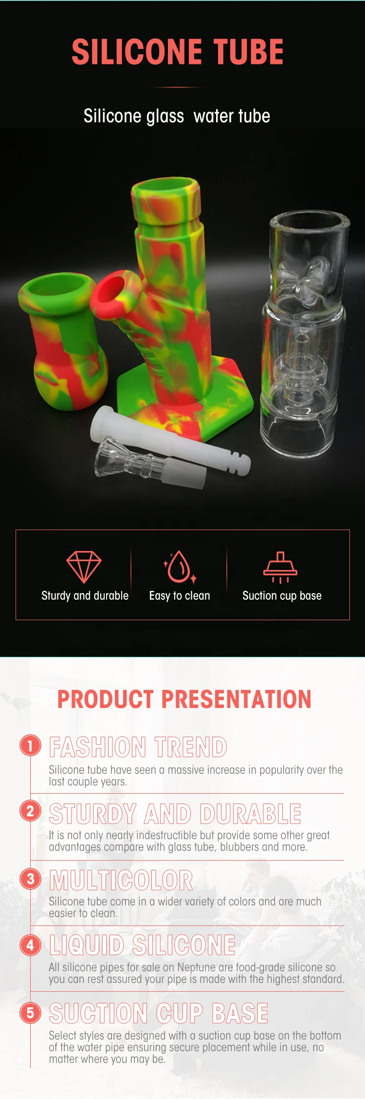 
In Stock Gift Pipes Rubber Cigar Case Stash Box Silicone Dabs Jar Wax Container 