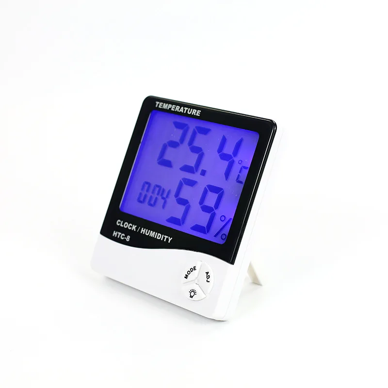 Hygrometer Thermometer Temperature Humidity Meter Alarm Clock Calendar Tester with LCD Screen For Eyelash Extensions