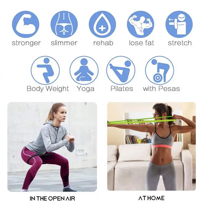 5 Levels Pack 12 Inch Circular Stretch Hip Booty Workout Resistance Tpe Mini Loop Band Set