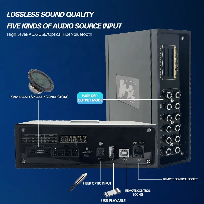 Oem Customization Auto Electrical System 8 Channel Subwoofer Amplifier Competition Car Mono Dsp Processor