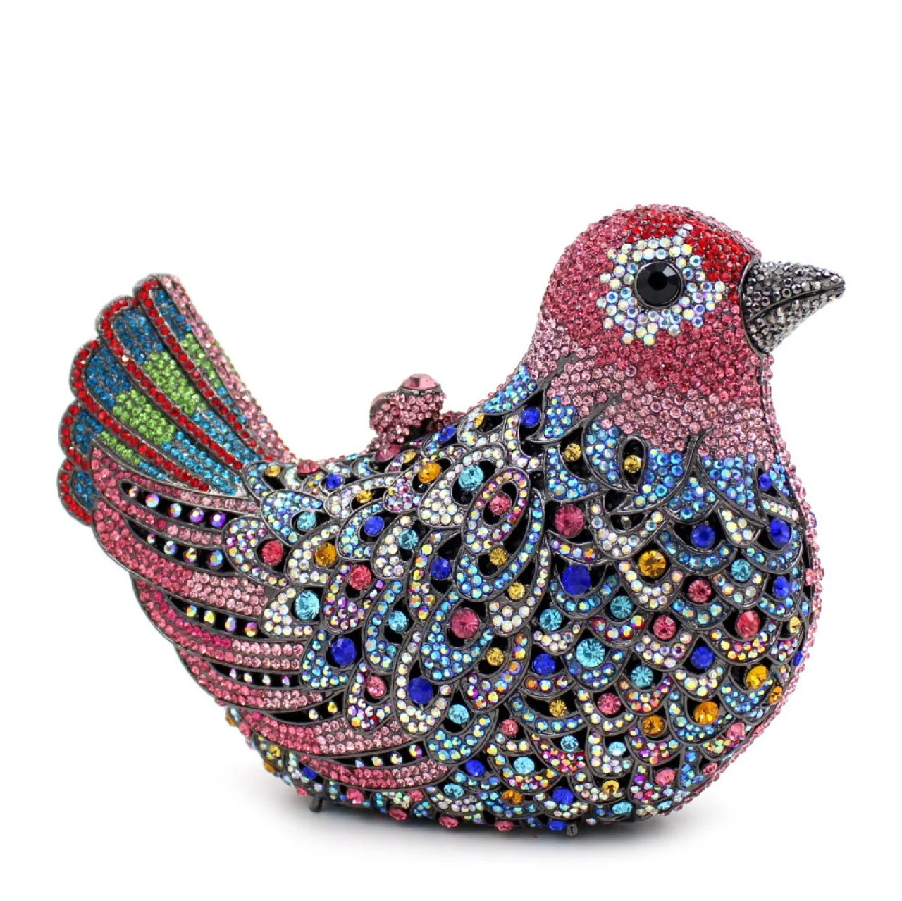 Janhe Wholesale sac a main Luxury bolsa boutique Bird Clutch Women Crystal Evening Bag Rhinestone Wedding Handbag Party Purse