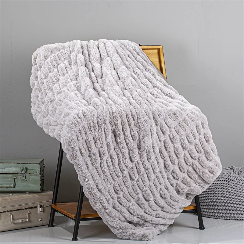 2021 новинка из жатой ткани одеяла для зимнее пальто с искусственным мехом одеяло микрофибры 50x60