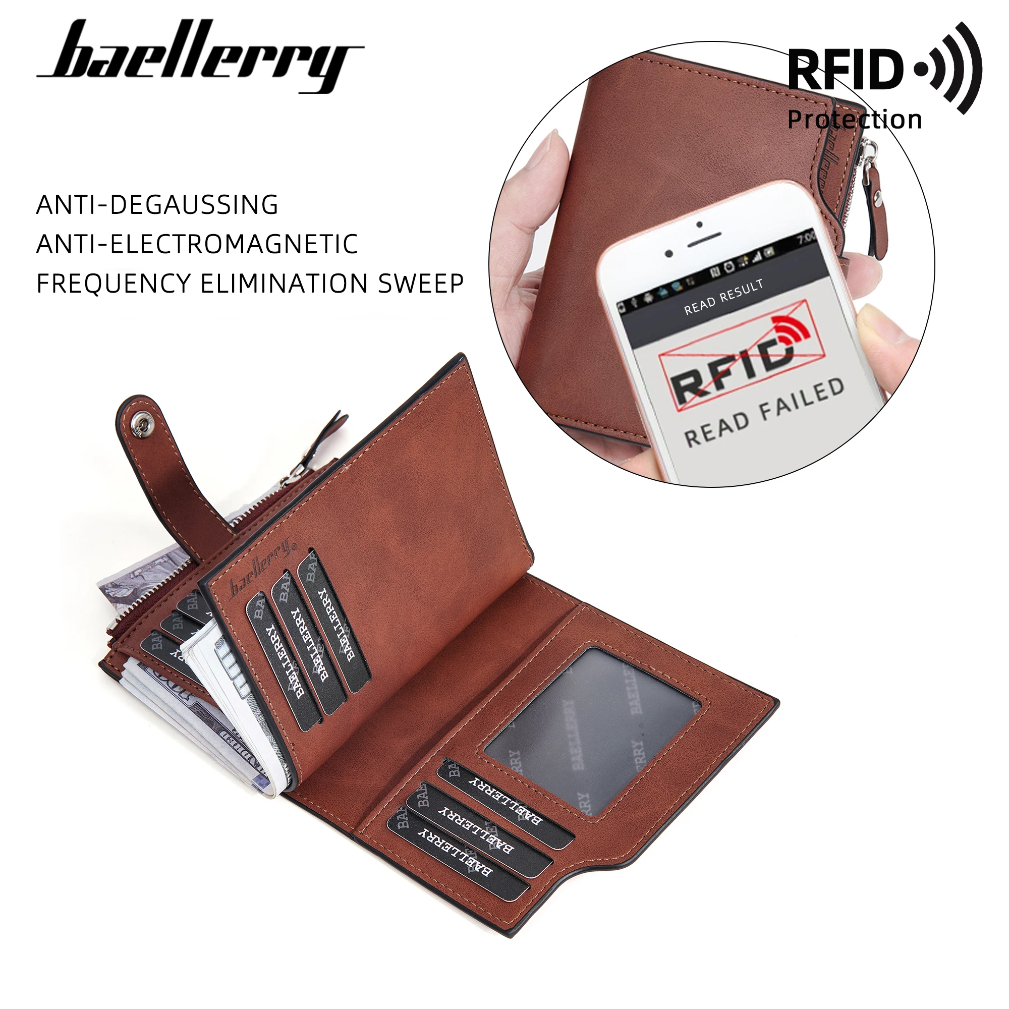 Baellerry модные дизайнерские короткие дорожные кошельки из искусственной кожи Брендовые мужские для монет с застежкой-молнией