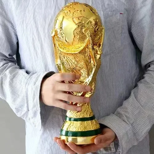 Wholesale Custom Metal Resin Trophy 37cm World Sports Football Soccer Trophy Cup Model 2023 Metal Award Trophy