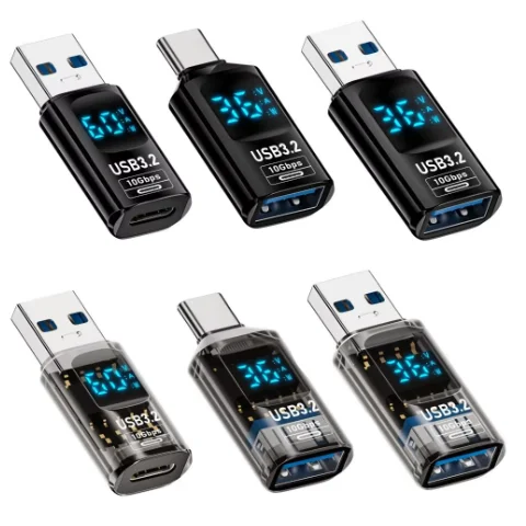 1 шт. цифровой светодиодный дисплей USB 3 2 адаптер 10 Гбит/с 36-60 Вт измеритель мощности тестер смарт-чип передачи данных C удлинитель