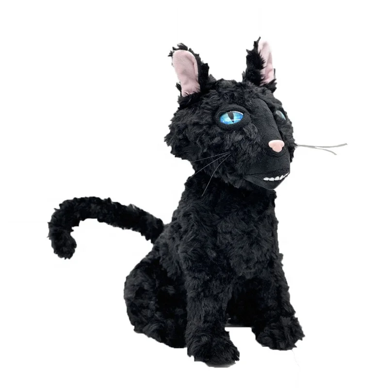 DOULUO New Design Creative Black Cat Plush Cartoon Stuffed Animal Doll Cute Coraline Cat Plush Toy