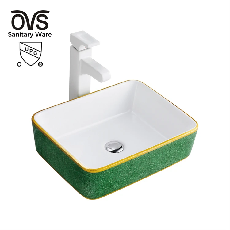 OVS cUPC North America High Quality Modern White Bathroom Sinks With Hand Art Designs Wash Basin