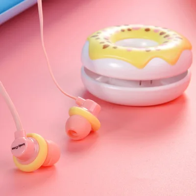 Case Candy Color Cute Earphones Mic head phone For Girls Kids 3.5mm Earbuds For iPhone Samsung MP3 iPod Cellphone