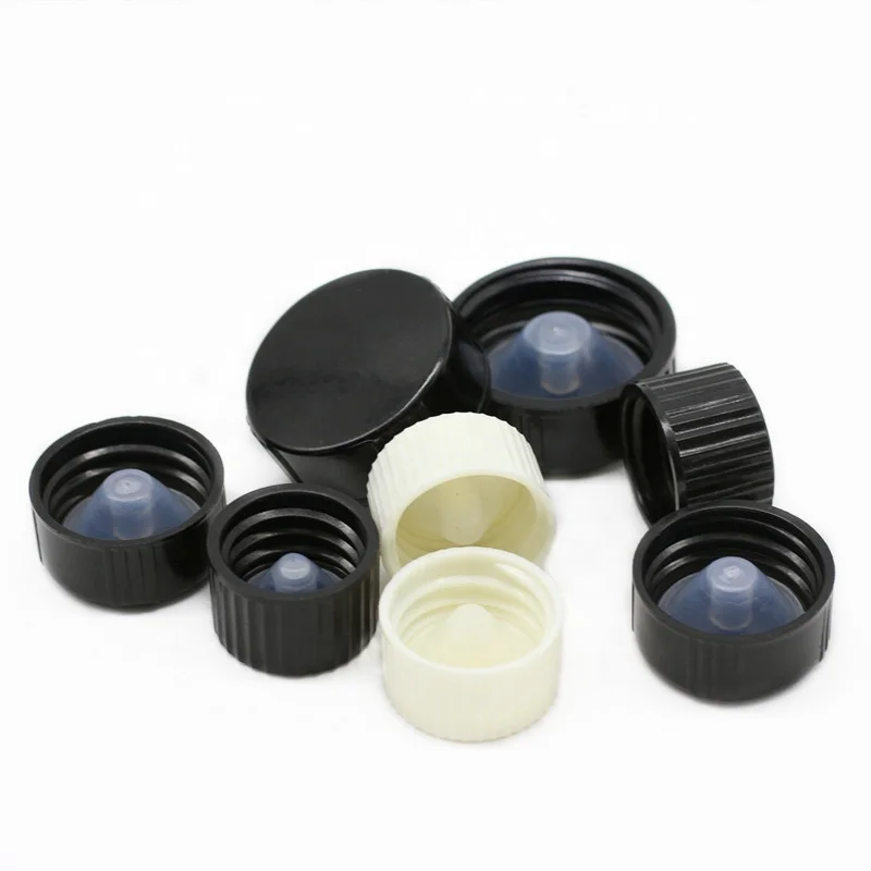 
1/2oz boston round glass bottle plastic cap with poly cone 18-400 