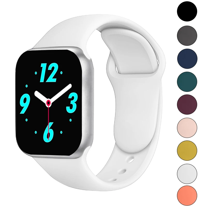 Heqi Men Women Replacement Smart Band Strap for Apple Watch 38mm 42mm 40mm 44mm Sport Slim Silicone Watch Band