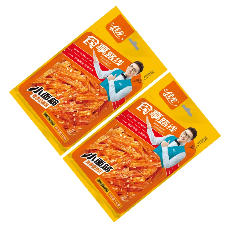 112g popular traditional asian snacks chinese food vegan snack hot strip with Sweet & spicy Flavor for adult