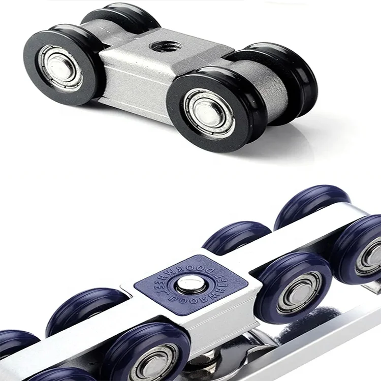 Soft closing heavy duty wardrobe wooden sliding glass door damper hardware hanging bearing roller wheel system mechanism rail