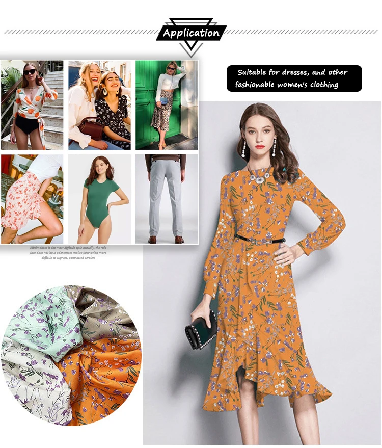 105-110gsm 100D 4 way stretch elastane fabric 95 polyester 5 spandex fabric flower dress super soft polyester spandex fabric