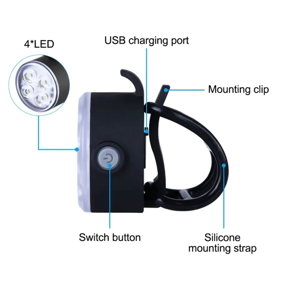 OEM/ODM Bicycle Lights 4 Models USB Front and Back Rechargeable Flashlight MTB Bike Lamp Cycling Headlight Taillight Accessories