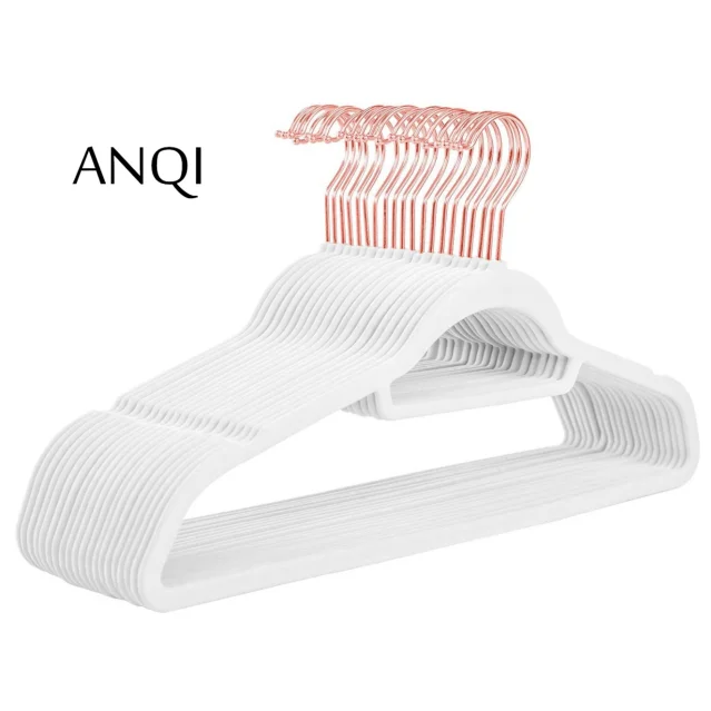 Fashion Flocked hangers with tie bar multi nonslip clothes hanger sturdy durable for clothes