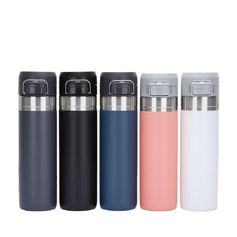 800ML New Customized logo Powder Coated Double Walled Vacuum Insulated thermos drinking Stainless Steel Sports Water Bottles