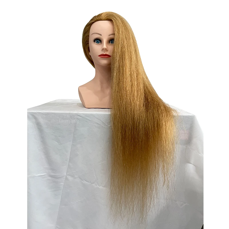100% Human Hair Training Head With Shoulder Hair Styling Dyeing Coloring Realistic Mannequin Practice Head Dolls