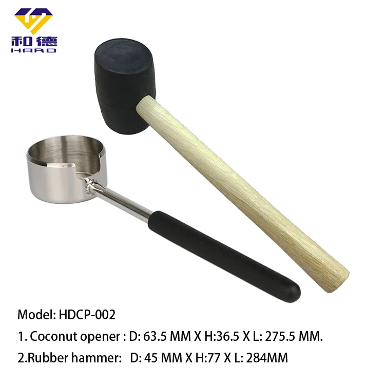 Fruit  vegetable tools Food Grade And Durable kitchen gadgets Coconut Opener Set Solid coconut opener with hammer mallet