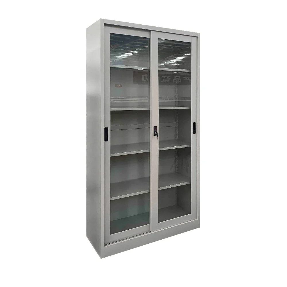 High Quality Cupboard Sliding Door Steel File Cabinet Metal Glass Door Cupboard