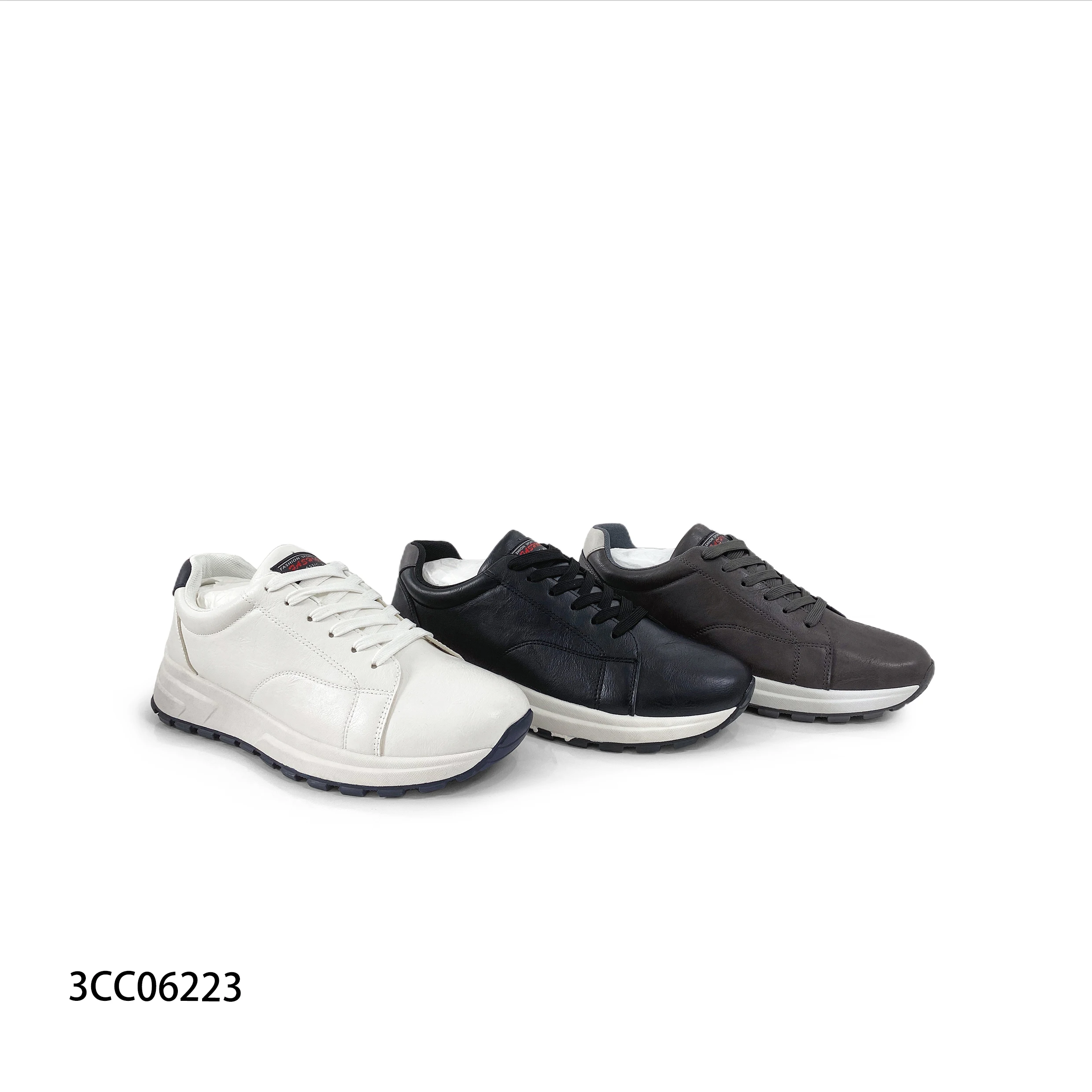 2024 Wholesales Hot Sale Customiaztion PU Upper White Black Classic Design Flat Male Casual Sneakers Shoes for Men