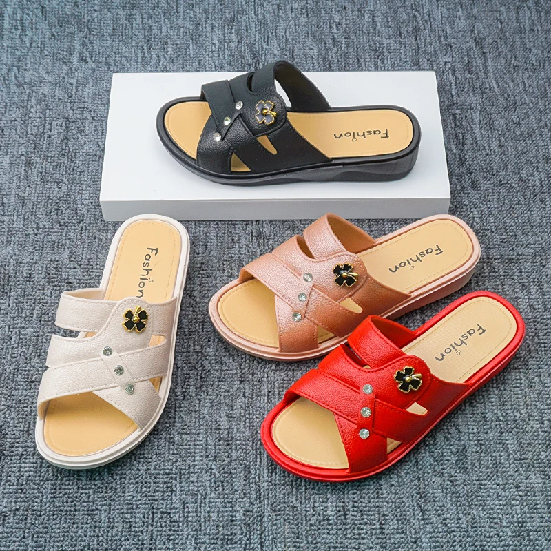 High Quality Women Slipper New Design Summer Beach Shoes Factory Price Wholesale Elegance Wedge Sandal For Ladies