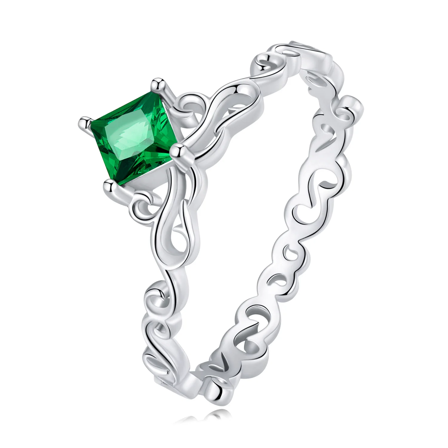 LEICARE Natural Green Gemstone Emerald Ring 925 Sterling Silver Emerald Stone Cut Diamond Eternity Rings Price for Women