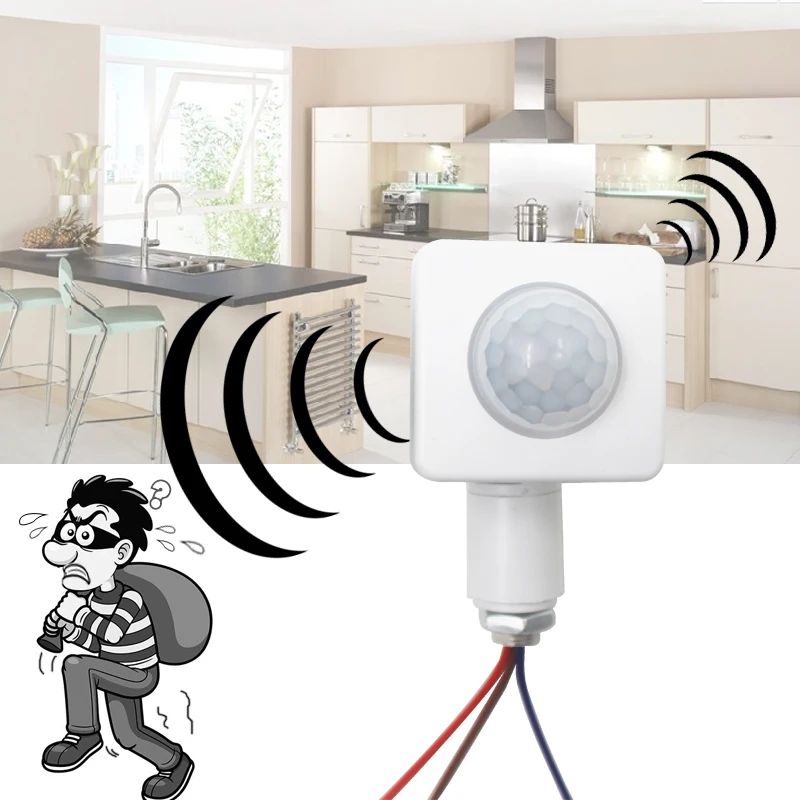 High Quality 10MM 220V PIR Infrared Motion Sensor Detector Adjustment Mode Switch Rotate160 Degrees For Outdoor LED Lighting