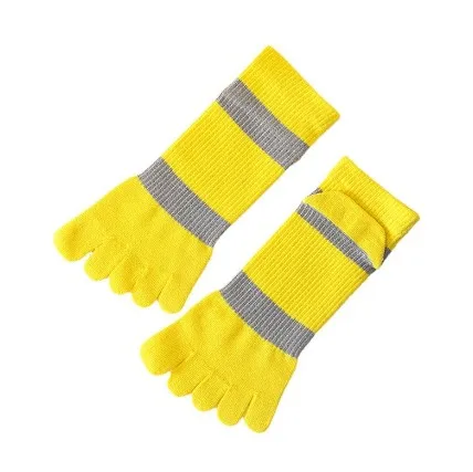 New Fashion Breathable Colorful Stripes Cotton Customized Men Five Toe Ankle Socks Sports Wholesale