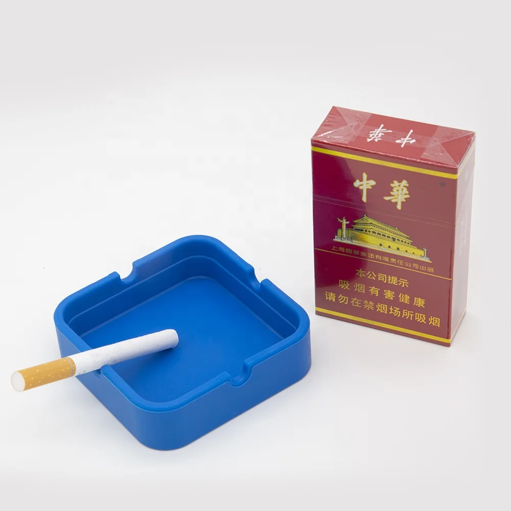 Экологичная небьющаяся квадратная силиконовая портативная пепельница, автомобильная пепельница