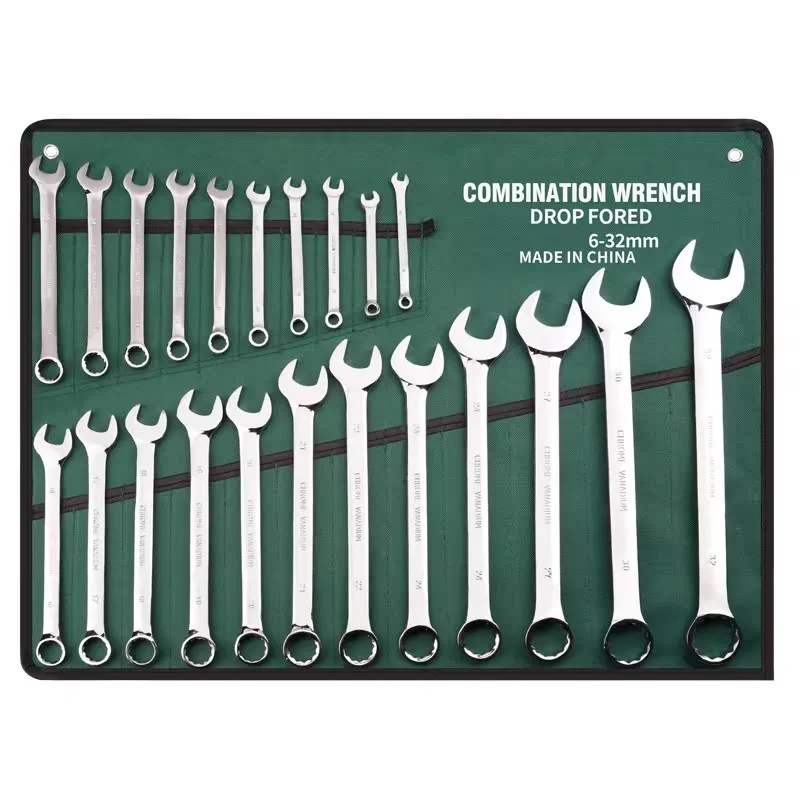 High Quality Factory Direct Sales Dual Purpose Spanner Set   Pieces with Canvas Bag Suitable for Car Maintenance