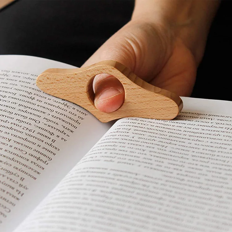 Gifts for readers Wooden thumb book page holder For reading card page