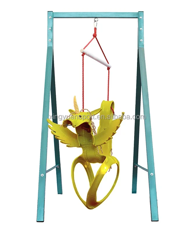 Recycled Tire Swing children swing for Kids  3 to 10 years old Gold unicorn